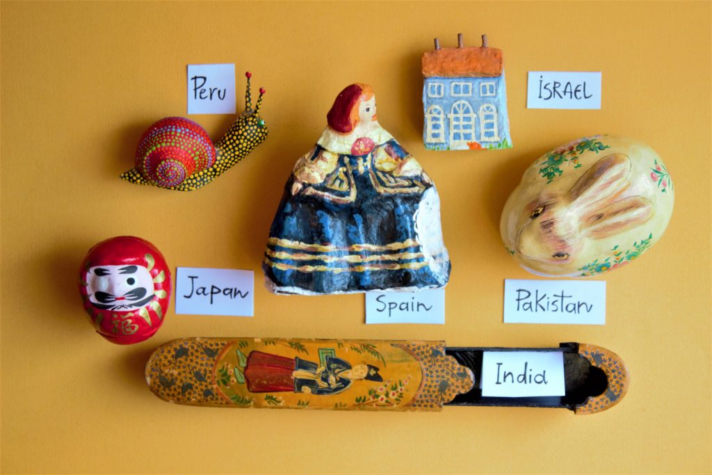 Example of materials for paper-mache from around the world