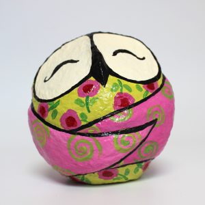 Owl, Green with Pink flowers (Round)