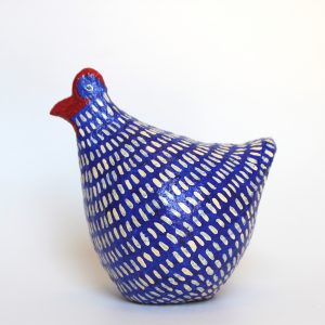 Chicken, Blue with White Mini-Feathers