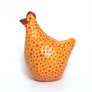 Chicken, Yellow with Red Dots